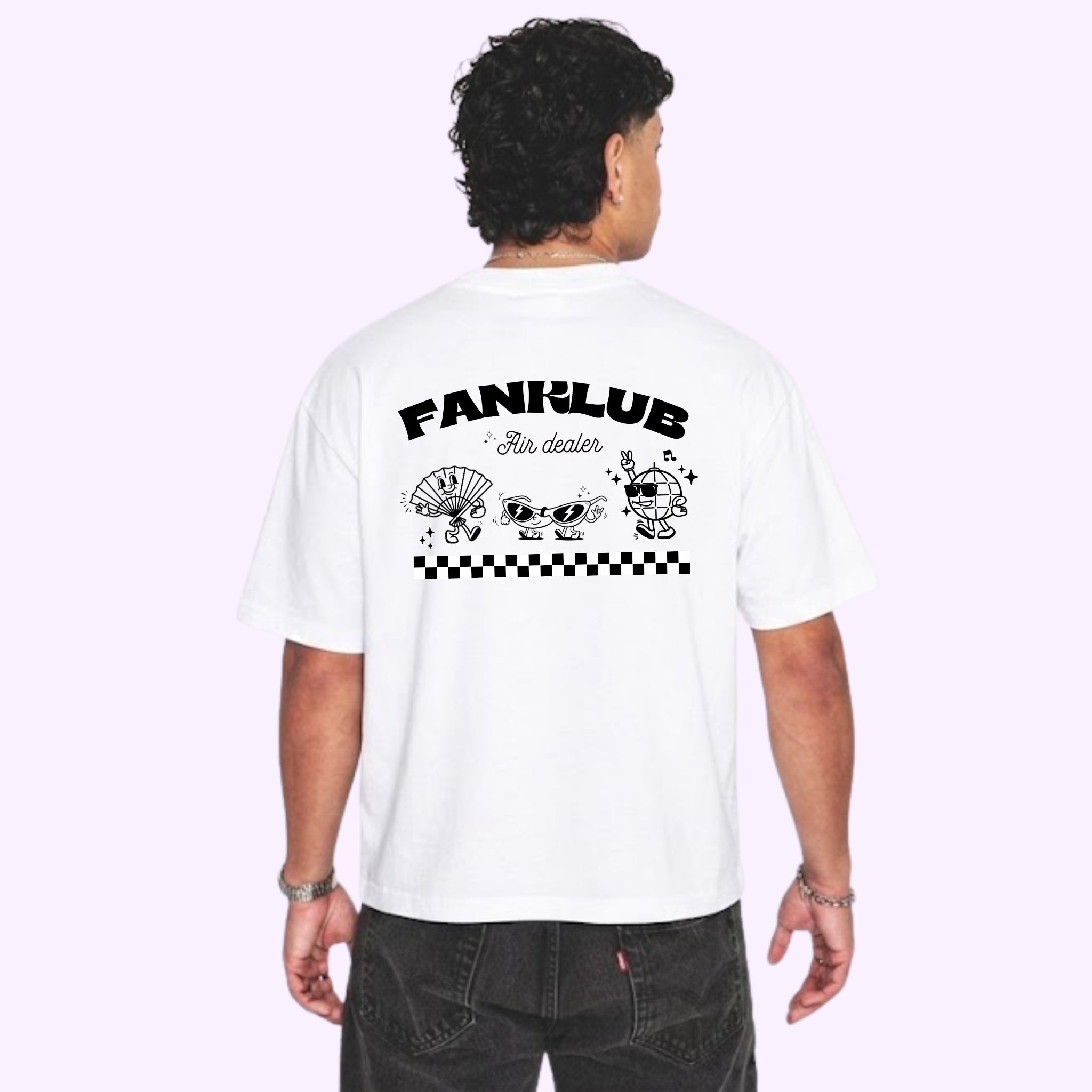 T-shirt FANKLUB Air dealer blanc logo noir