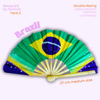 Éventail Brazil UV double face 27cm