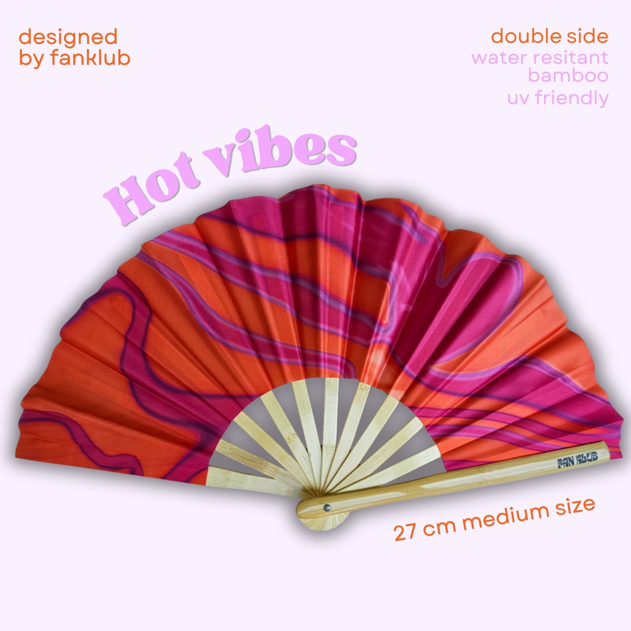 Éventail hot vibes UV double face 27cm