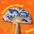 Éventail Japanese cloud UV double face 27cm
