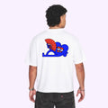 T-shirt FANKLUB éventail blanc logo rouge et bleu