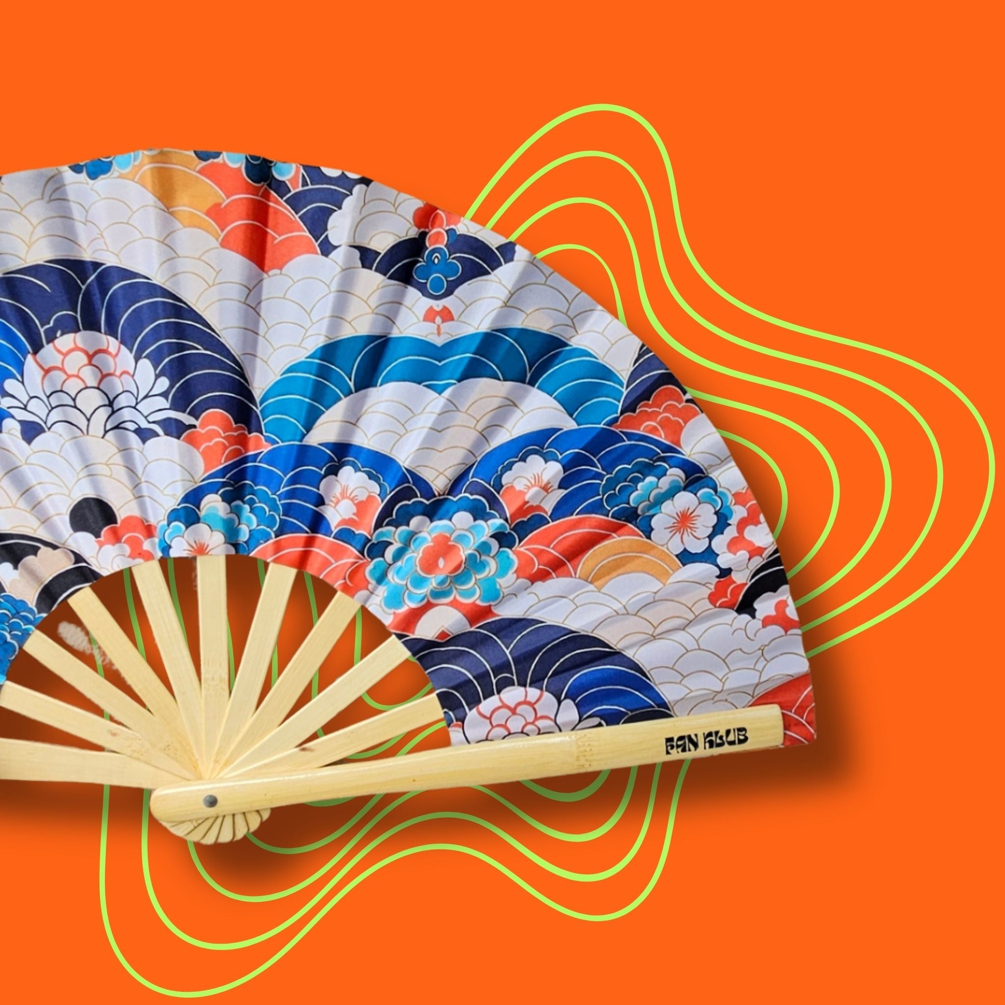 Éventail Japanese cloud UV double face 27cm