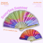 Éventail Sunset sunrise UV double face 27cm