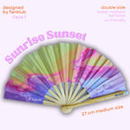 Éventail Sunset sunrise UV double face 27cm