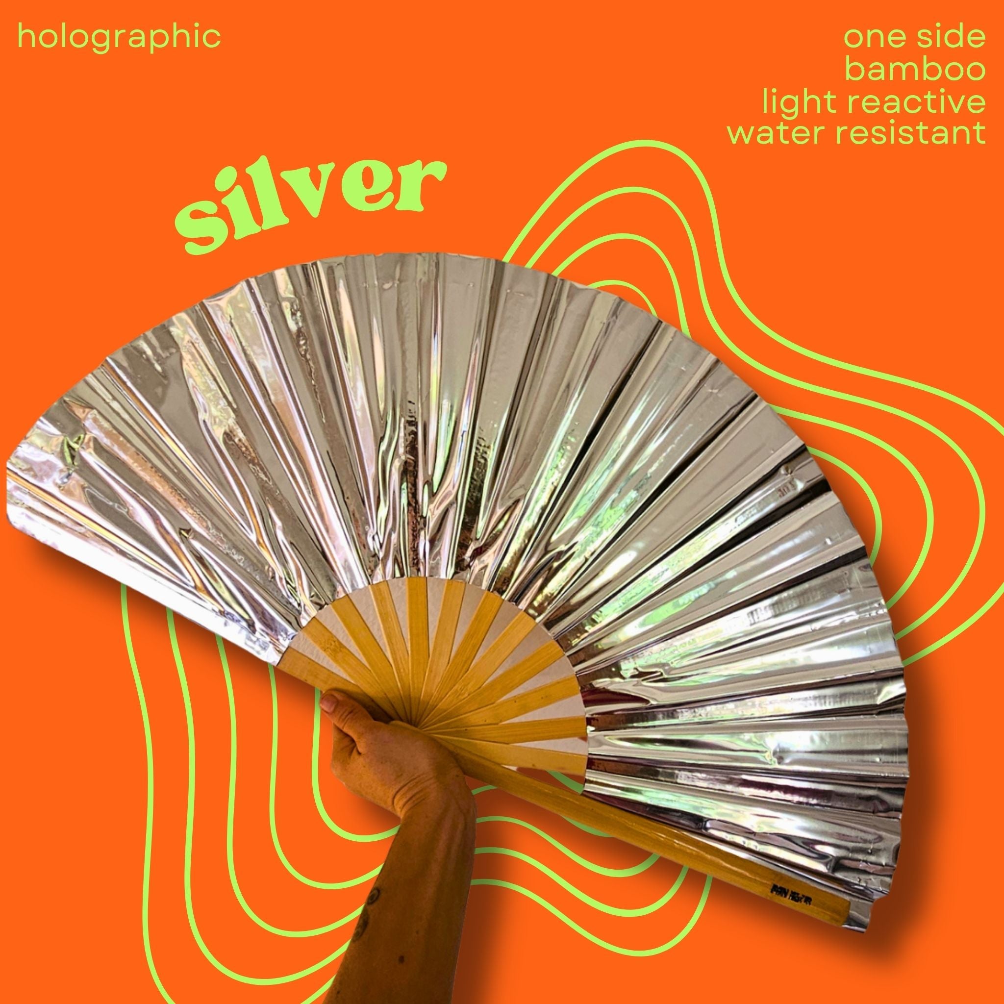 Éventail silver 33cm