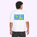 T-shirt FANKLUB AIR DEALER blanc écriture bleue et jaune