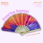 Éventail Sunset sunrise UV double face 27cm