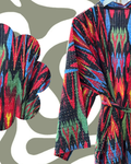 Kimono rouge bleu vert à sequins