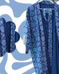 Kimono bleu à motifs