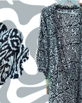 Kimono noir et blanc à motifs