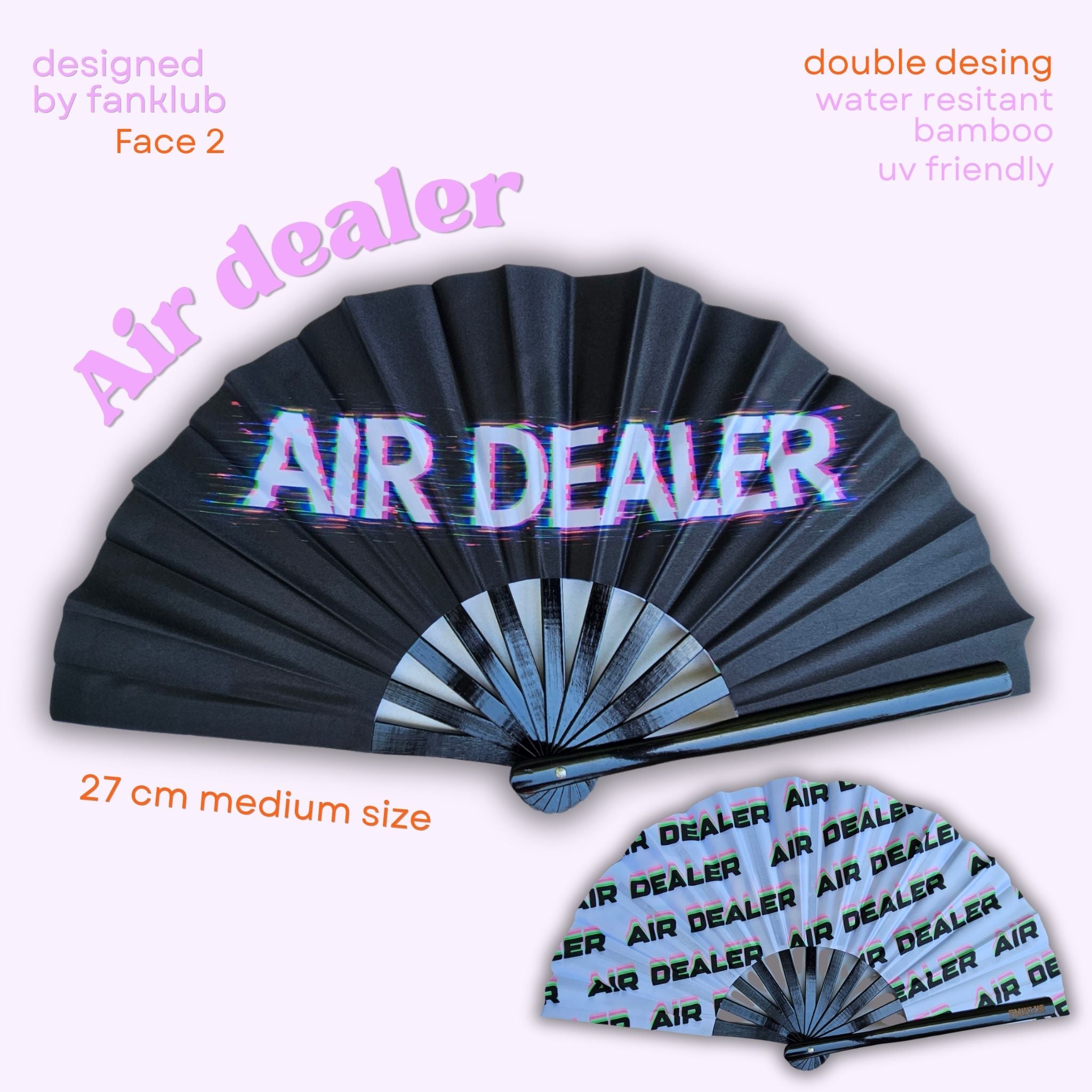 Éventail Air dealer UV double face 27cm