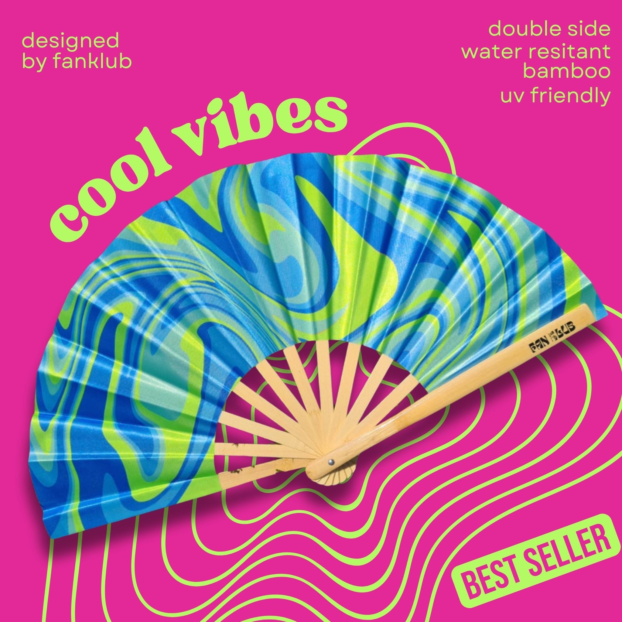 Éventail Cool vibes UV double face 27cm