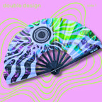 Éventail Psy sun UV double face 27cm