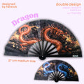 Éventail Dargon UV double face 27cm