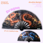 Éventail Dargon UV double face 27cm