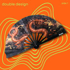 Éventail Dargon UV double face 27cm