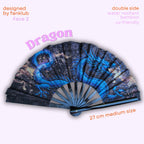 Éventail Dargon UV double face 27cm