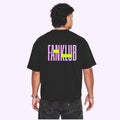 T-shirt FANKLUB AIR DEALER noir écriture rose et jaune