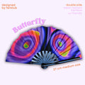 Éventail Butterfly UV double face 27cm