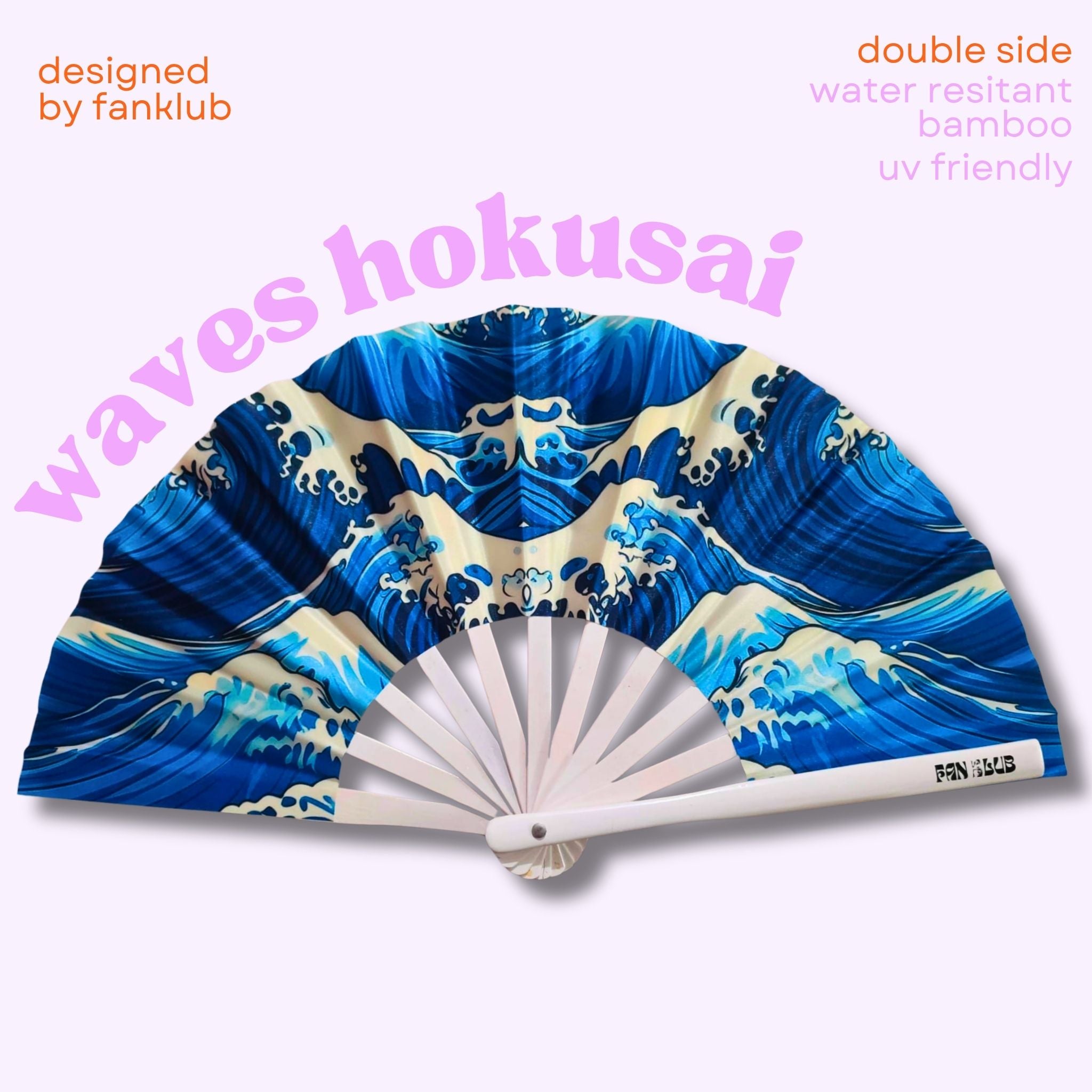 Éventail Waves UV double face 27cm