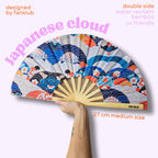 Éventail Japanese cloud UV double face 27cm