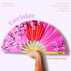 Éventail Cerisier UV double face 27cm