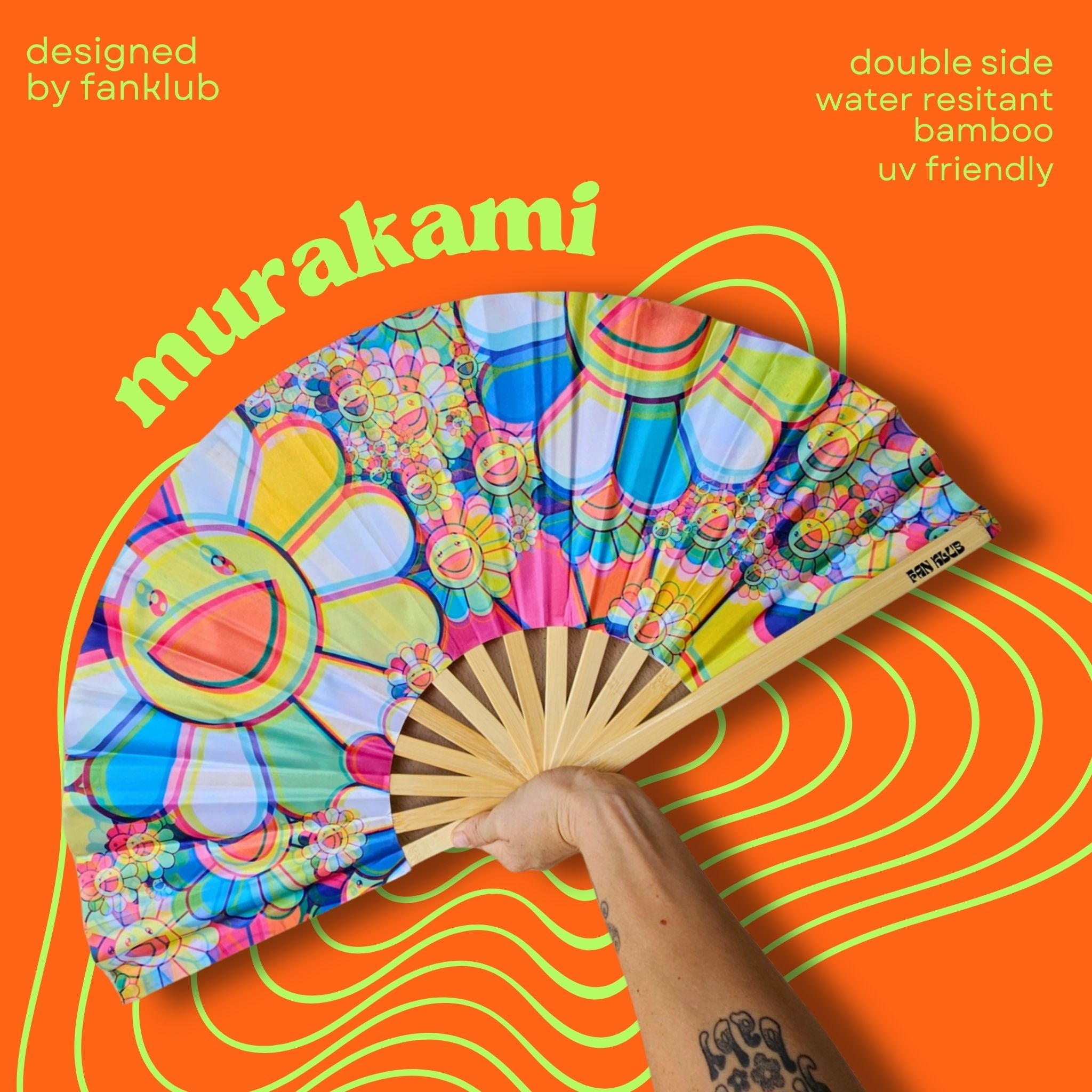 Éventail Murakami UV double face27cm