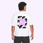 T-shirt ONLY FAN blanc Logo noir et violet