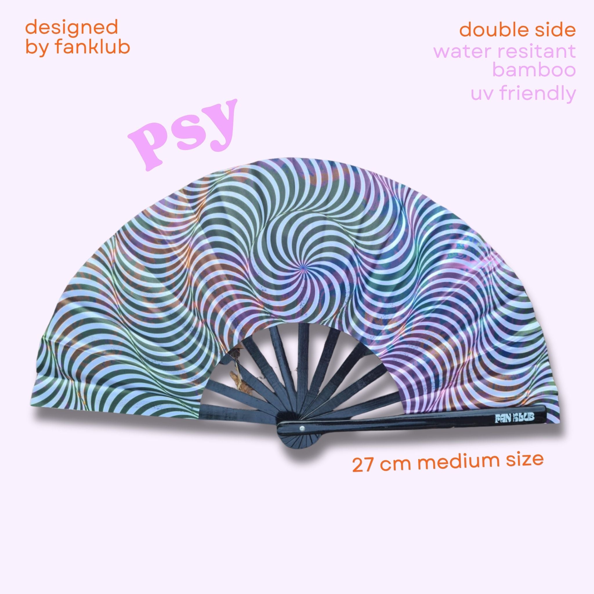 Éventail Psy UV double face 27cm