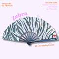 Éventail Zebra UV double face 27cm