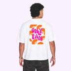 T-shirt ONLY FAN blanc Logo orange et rose