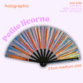 Éventail holographique Licorne 27cm