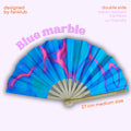 Éventail Blue marble UV double face 27cm