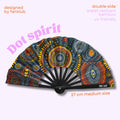 Éventail Dot Spirit orange UV double face 27cm