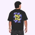 T-shirt ONLY FAN Noir logo violet et jaune