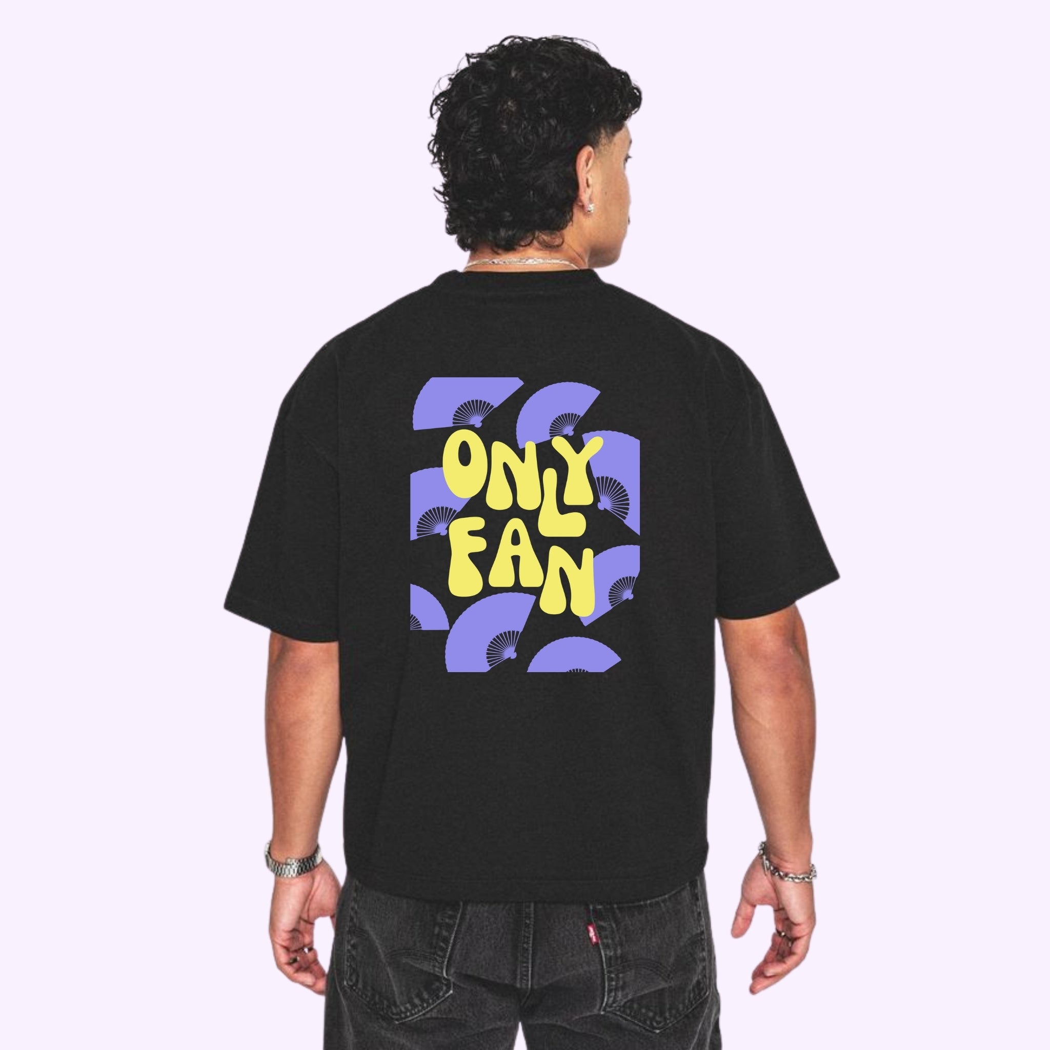 T-shirt ONLY FAN Noir logo violet et jaune