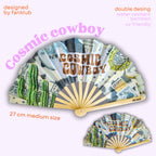 Éventail Cosmic cowboy UV double face 27cm