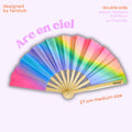 Éventail Arc en ciel UV double face 27cm