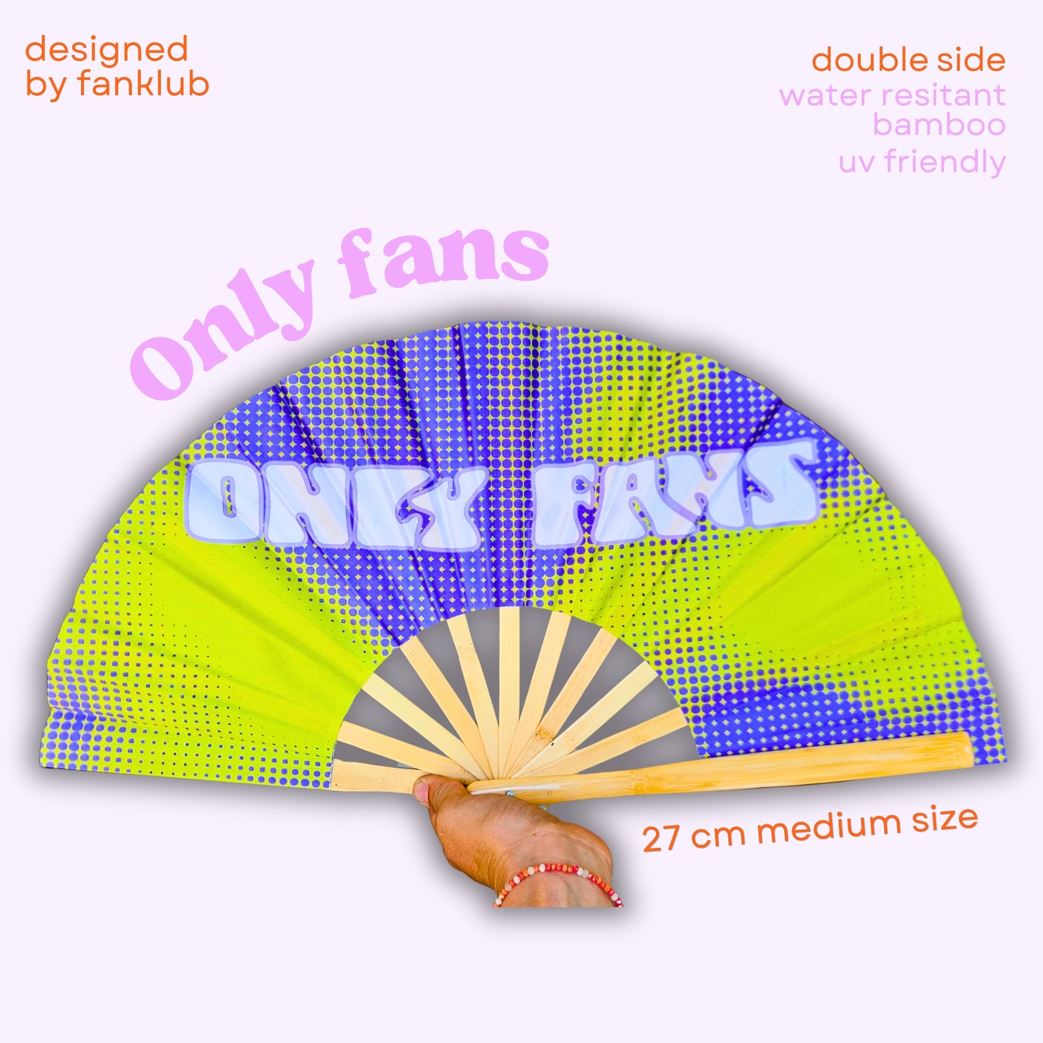 Éventail Only Fans double face 27cm