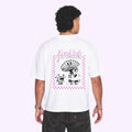 T-shirt FANKLUB Air dealer blanc logo rose et noir