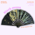 Éventail Black Moon double face 27cm
