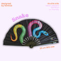Éventail Snake double face 33cm