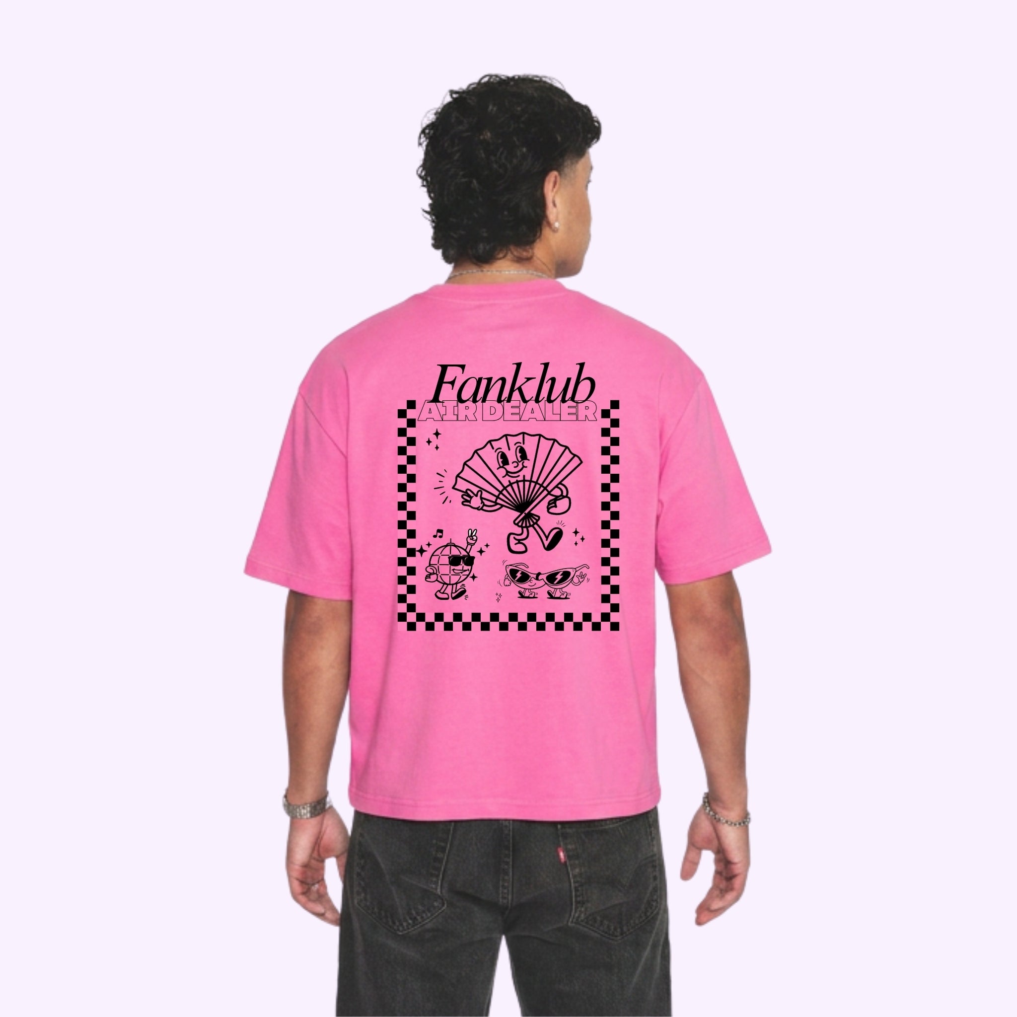 T-shirt FANKLUB Air dealer rose logo noir