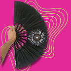 Éventail Black sun UV double face 27cm