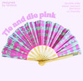 Éventail tie and die rose UV double face 27cm